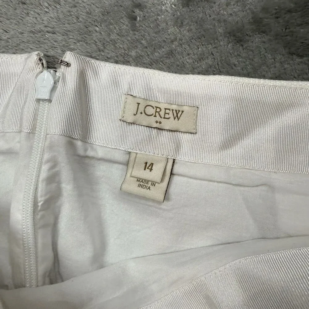 J.Crew Ivory White Lace Daisy Mini Skirt Women’s 14 Cotton Zipper Coquette
